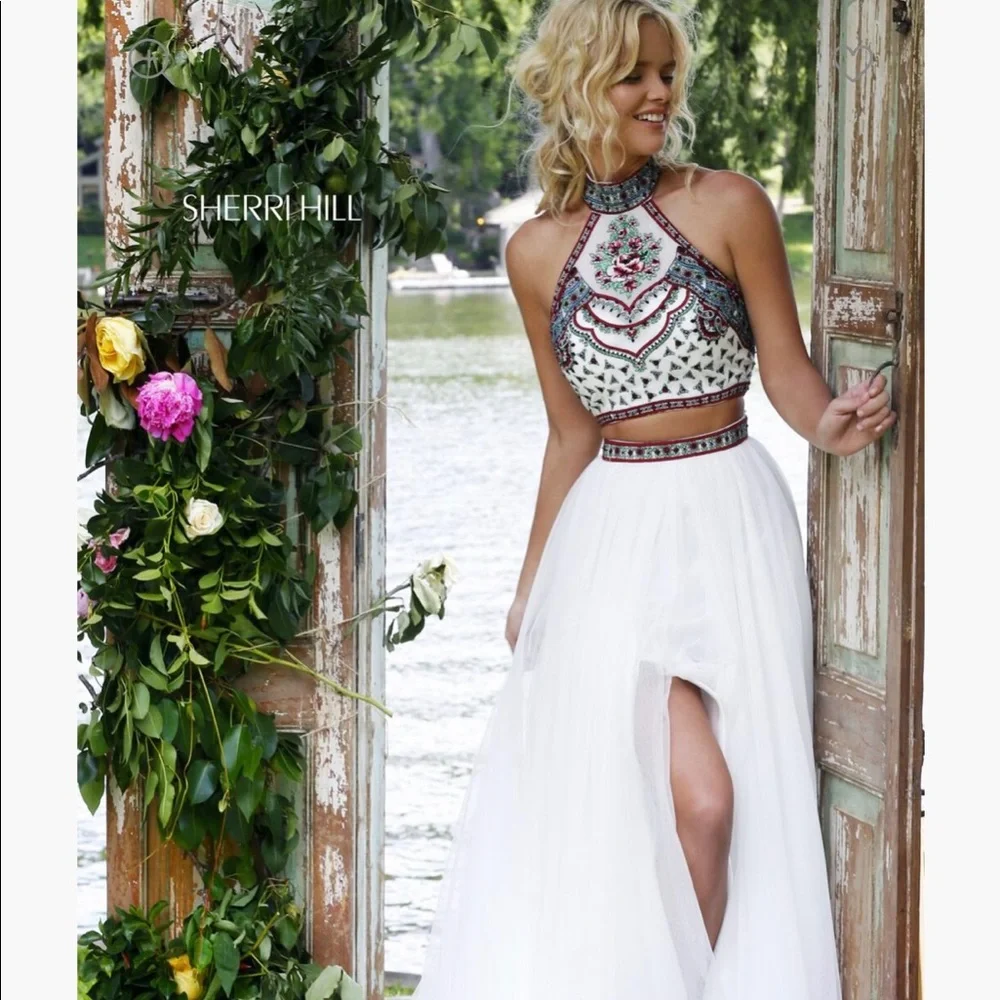 Sherri Hill #50075 Bohemian Embroidered Prom Dress,Wedding, Formal,Quinceanera - Picture 11 of 11
